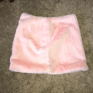 Fuzzy pink skirt